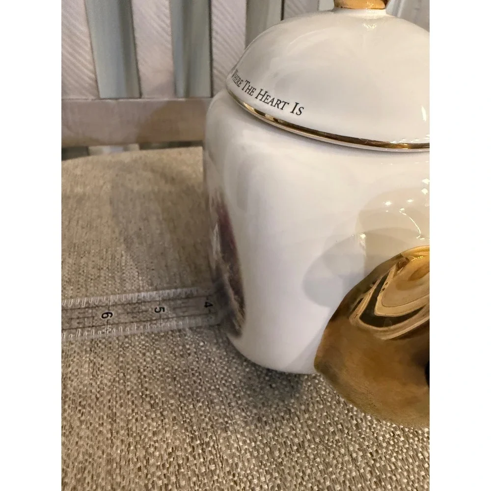 Thomas Kinkade Teleflora Teapot Home Is Where The Heart Is II Gold Trim Ceramic